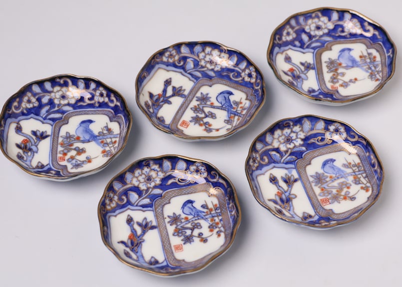 175 色絵 伊万里焼 花 鳥 通り物 豆皿 | あさい骨董店