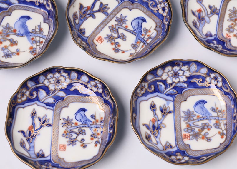 175 色絵 伊万里焼 花 鳥 通り物 豆皿 | あさい骨董店