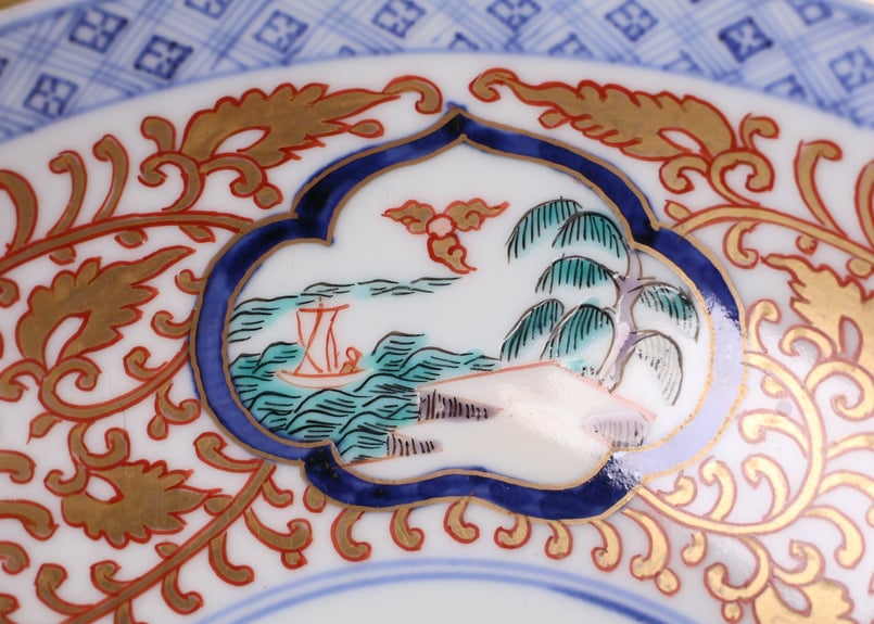 181 錦手 古伊万里 花 金唐草 七寸鉢 | あさい骨董店