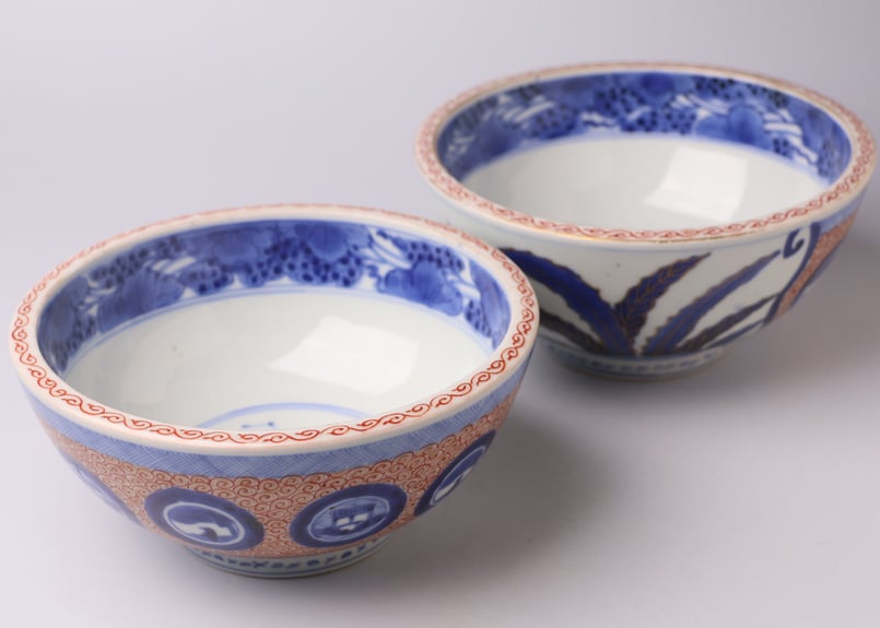 015 色絵 伊万里焼 丸紋 舟 中鉢 | あさい骨董店