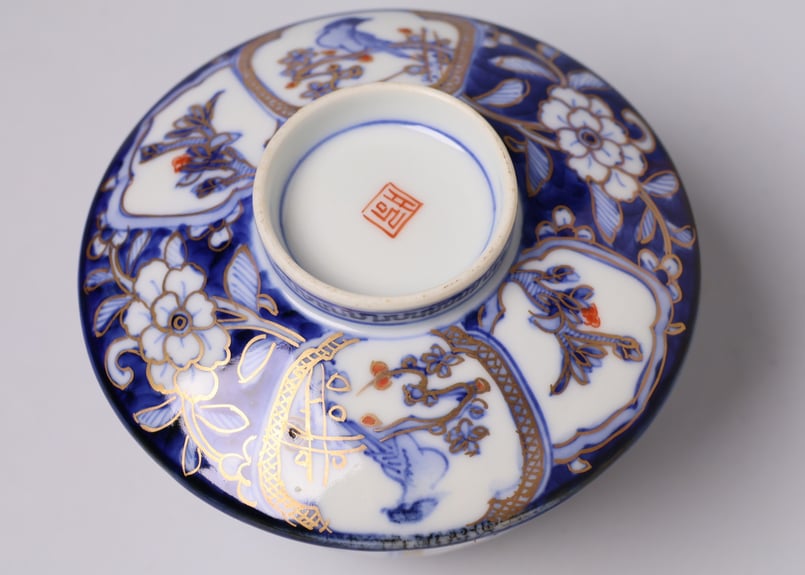179 色絵 伊万里焼 花 鳥 通り物 蒸茶碗 | あさい骨董店