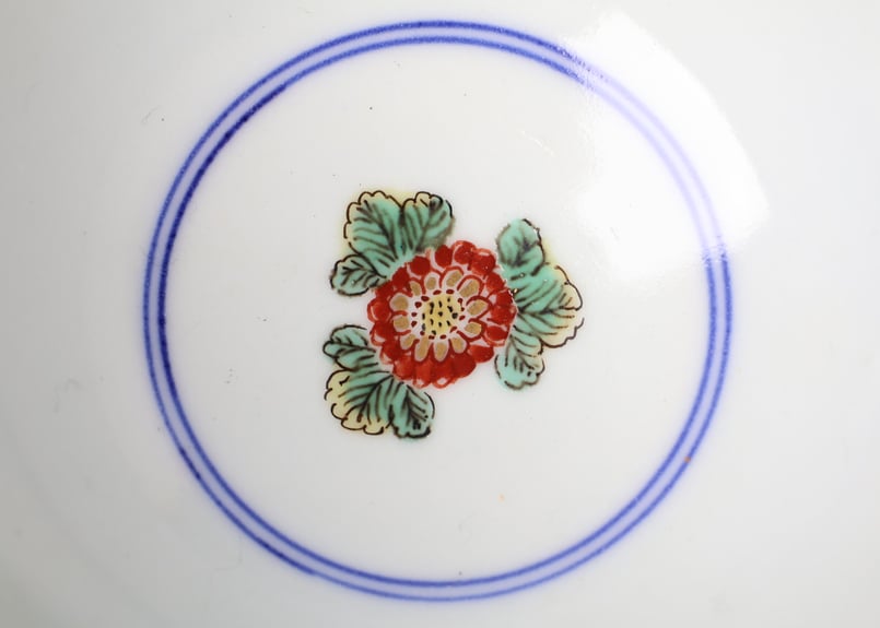 244 錦手 大聖寺伊万里 捻り紋 菊 通り物 蓋茶碗 | あさい骨董店