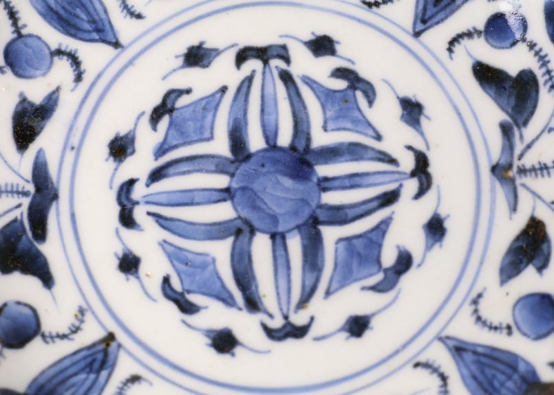 213 染付 古伊万里 花 八角 膾皿 | あさい骨董店