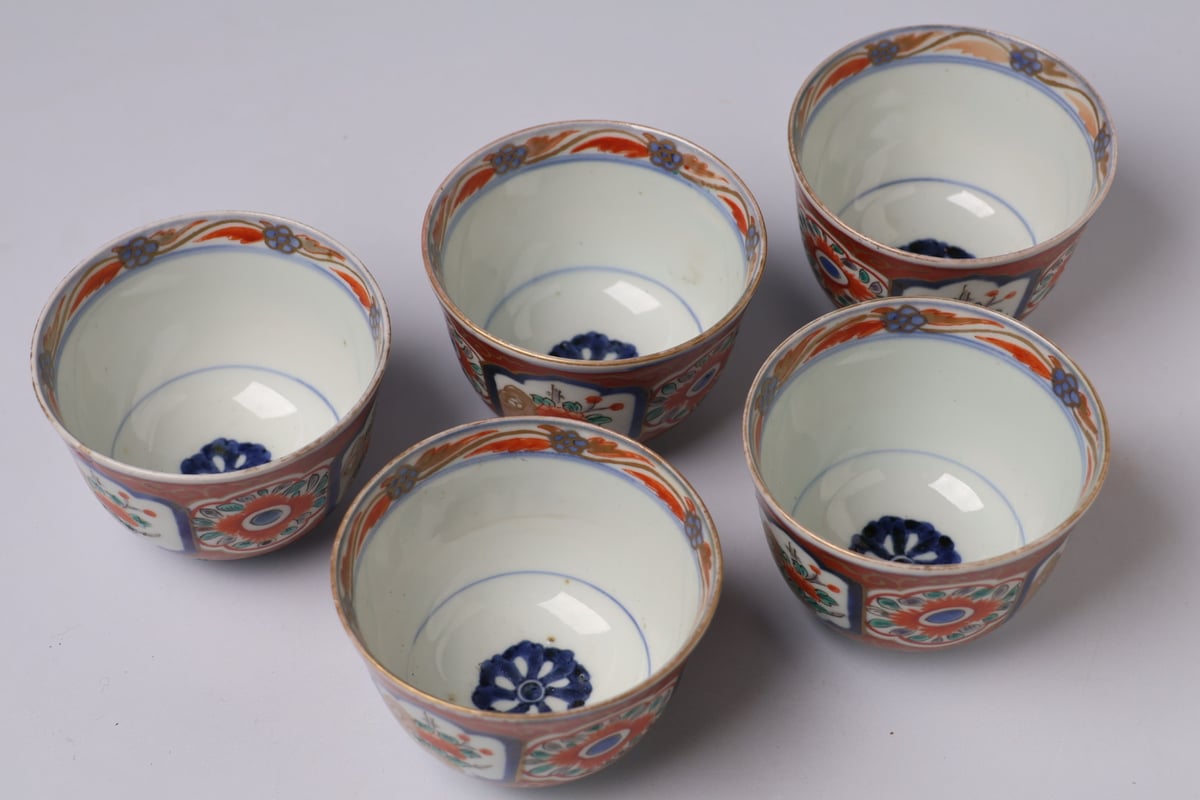 191 錦手 古伊万里 花 中猪口 | あさい骨董店