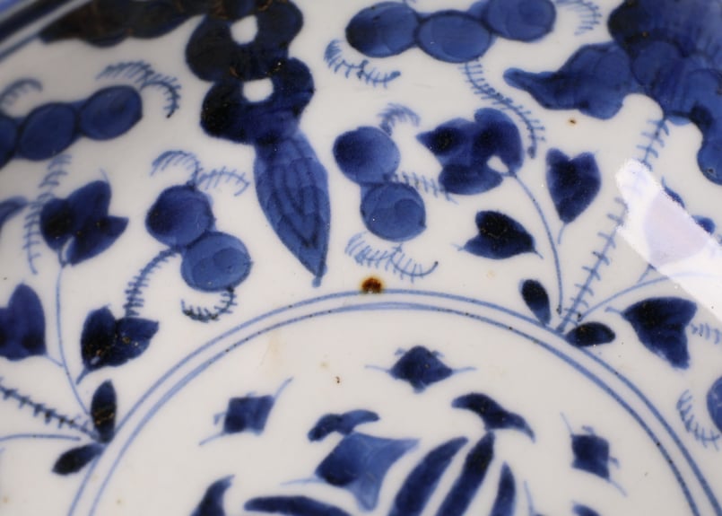 213 染付 古伊万里 花 八角 膾皿 | あさい骨董店