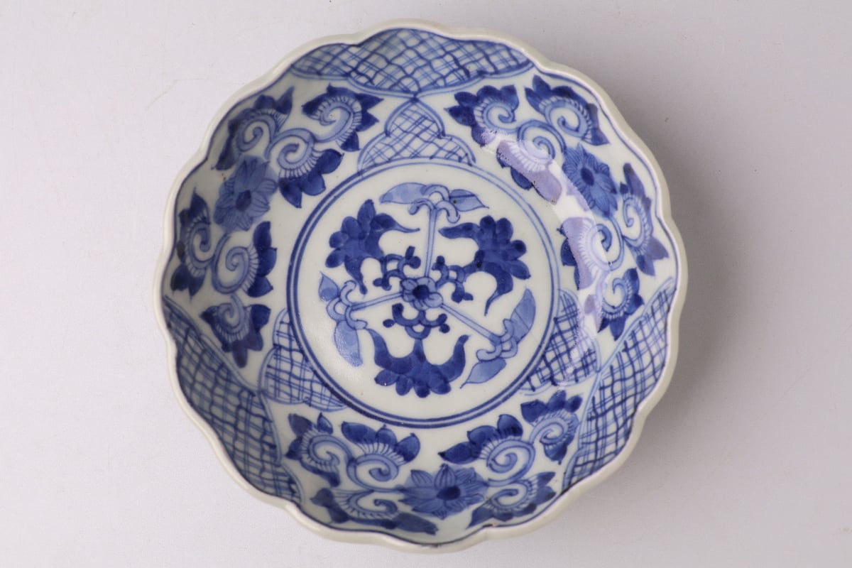 028 染付 伊万里焼 花 膾皿 | あさい骨董店