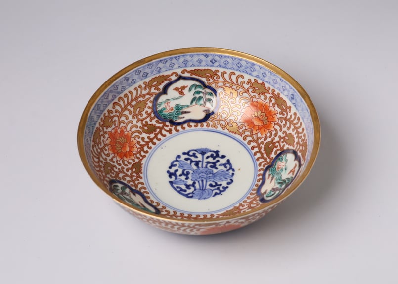 181 錦手 古伊万里 花 金唐草 七寸鉢 | あさい骨董店