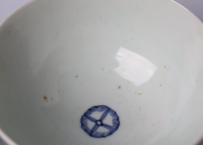 133 染付 古伊万里 稲束 雀 蓋茶碗 | あさい骨董店