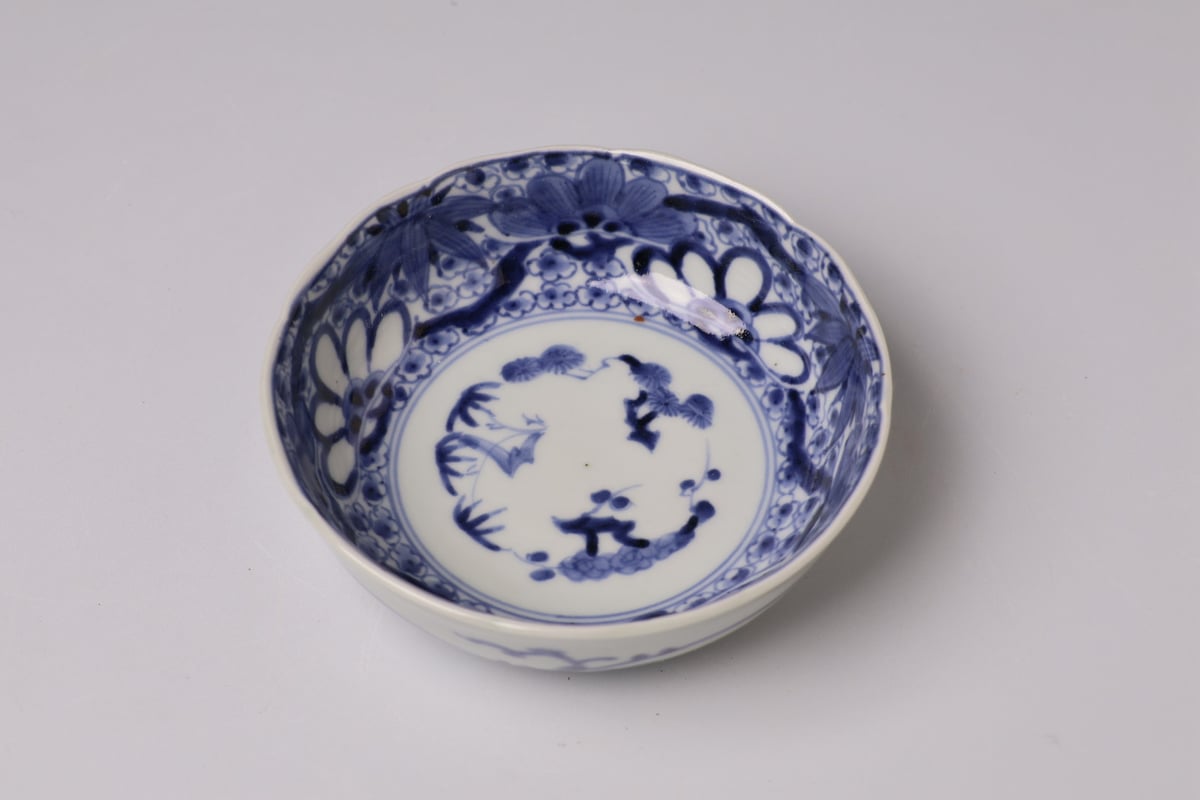 079 染付 松竹梅 古伊万里 膾皿 | あさい骨董店