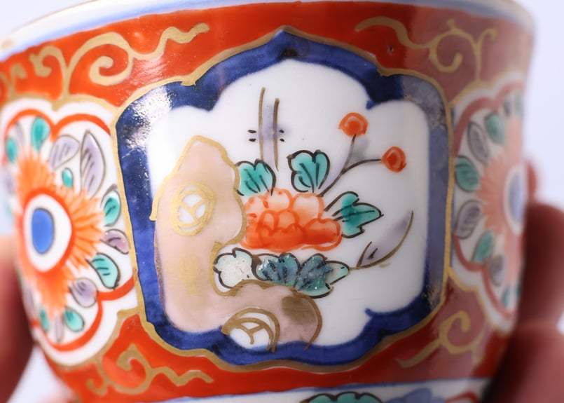 191 錦手 古伊万里 花 中猪口 | あさい骨董店