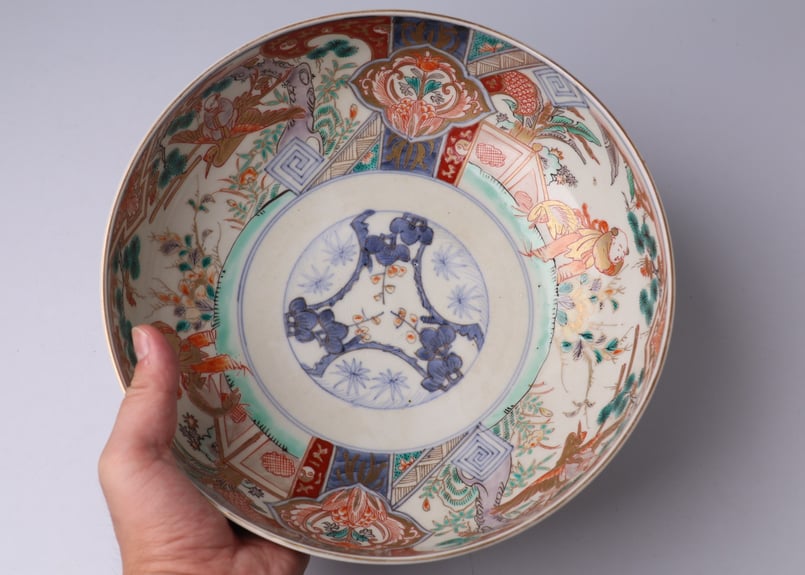 053 錦手 伊万里焼 鶴仙人 唐子 三つ鉢 | あさい骨董店