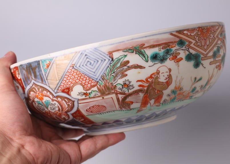 053 錦手 伊万里焼 鶴仙人 唐子 三つ鉢 | あさい骨董店