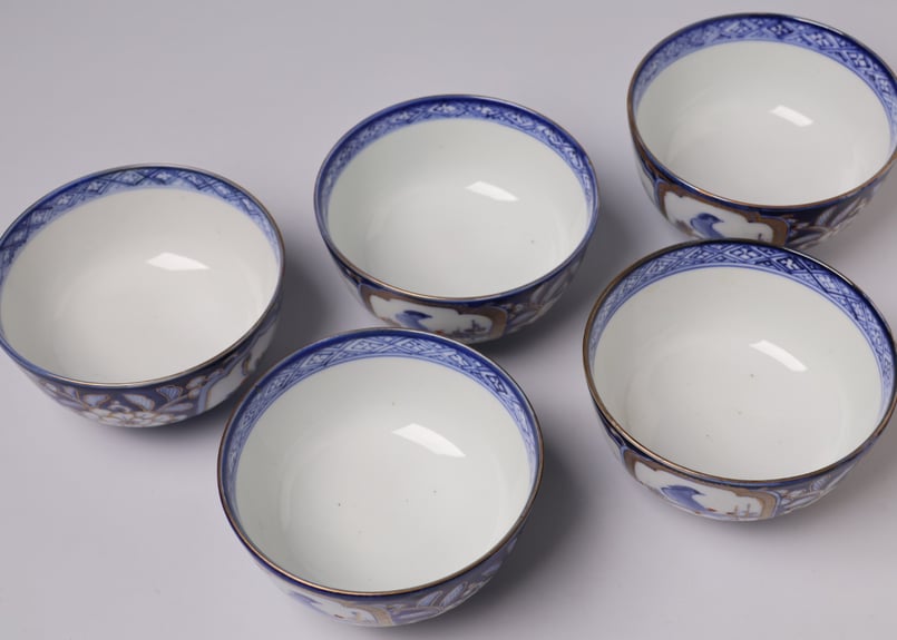 179 色絵 伊万里焼 花 鳥 通り物 蒸茶碗 | あさい骨董店