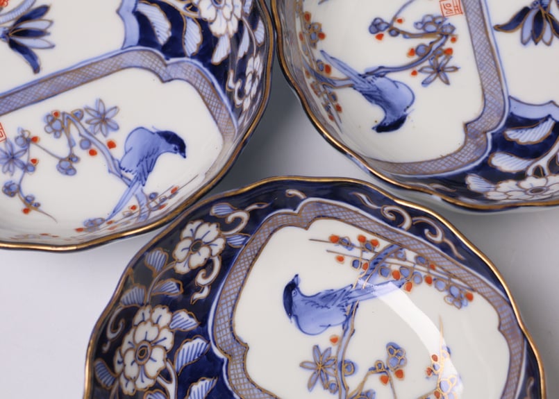 花鳥絵の大皿⭐︎古い伊万里焼 173 色絵 伊万里焼 花 鳥 通り物 膾皿 | あさい骨董店