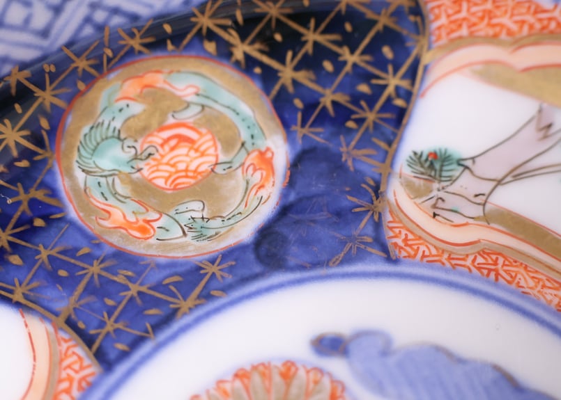 202 錦手 伊万里焼 花 鳥 龍 小皿 | あさい骨董店
