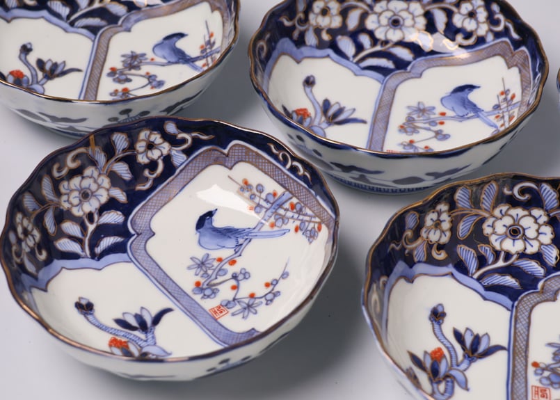 173 色絵 伊万里焼 花 鳥 通り物 膾皿 | あさい骨董店