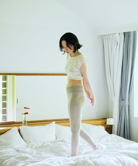 【ladies】ハイウエストレギンス　あまぐも（khaki gray）