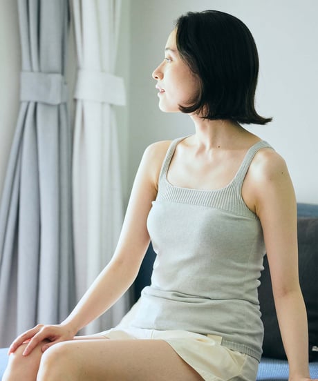 【ladies】ベーシックタンクトップ　あまぐも（khaki gray）