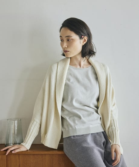 【ladies】ボートネックプルオーバー　あまぐも（khaki gray）