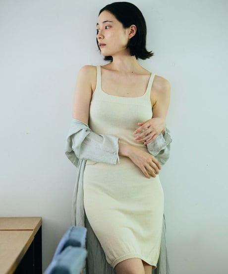 【ladies】タンクシュミーズ　あまぐも（khaki gray）