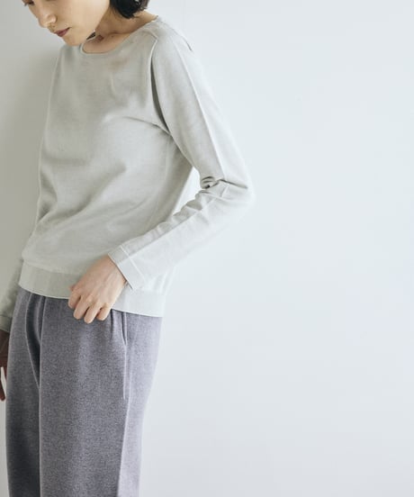 【ladies】ボートネックプルオーバー　あまぐも（khaki gray）