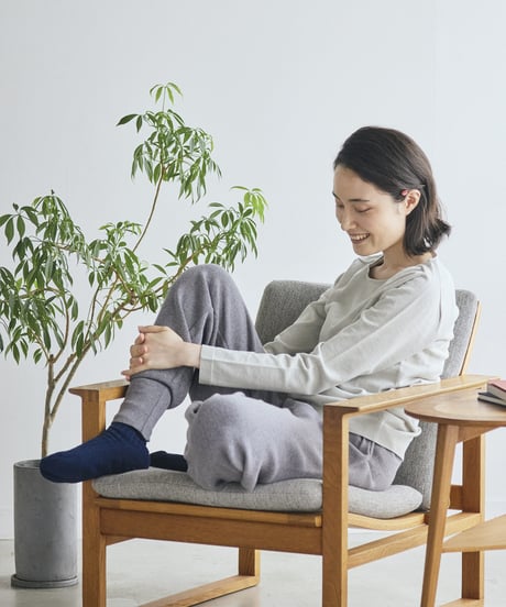 【ladies】ボートネックプルオーバー　あまぐも（khaki gray）