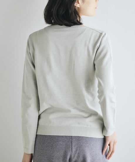 【ladies】ボートネックプルオーバー　あまぐも（khaki gray）