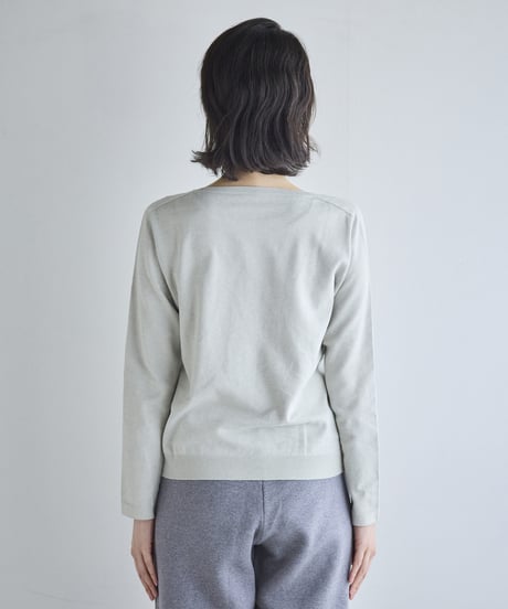 【ladies】ボートネックプルオーバー　あまぐも（khaki gray）