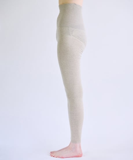 【ladies】ハイウエストレギンス　あまぐも（khaki gray）