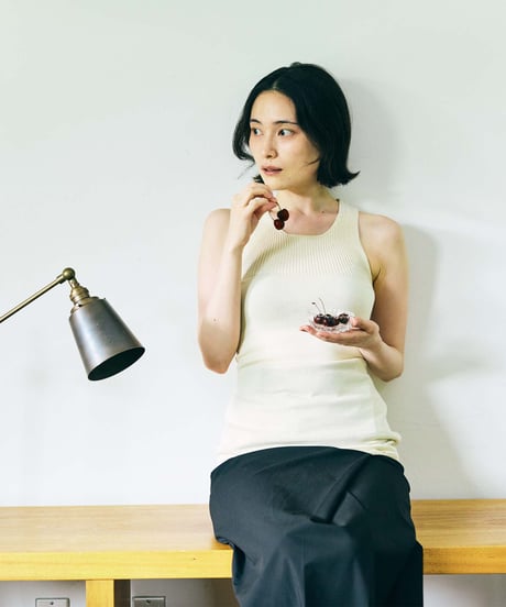 【ladies】ノースリーブプルオーバー　あまぐも（khaki gray）