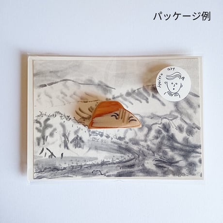 hyoitto マグネット 山シリーズ-残雪02／一点物 素朴木製文具 ハンドメイド