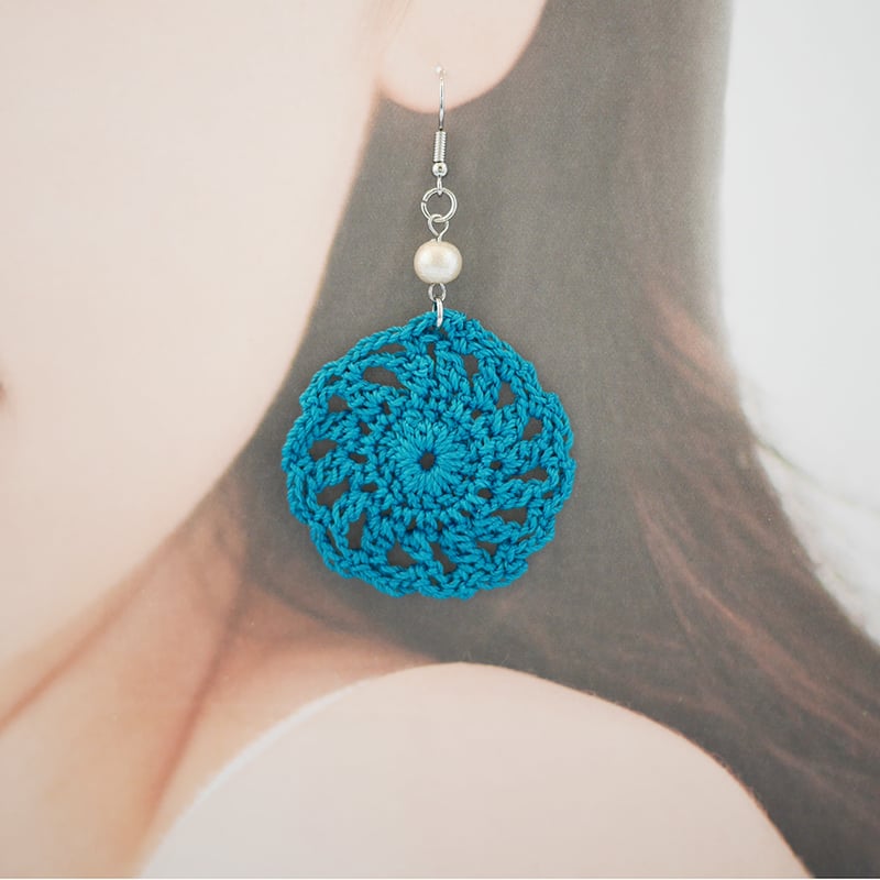 青い花モチーフのピアス Brilliant Aurora 2Flowerピアス&イヤリング/Blue | KTY