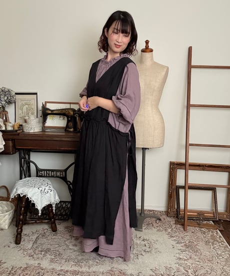 【すみれ】はしごレースワンピース