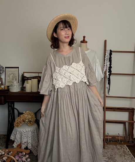 手編みのフラワービスチェ〈cotton100%〉