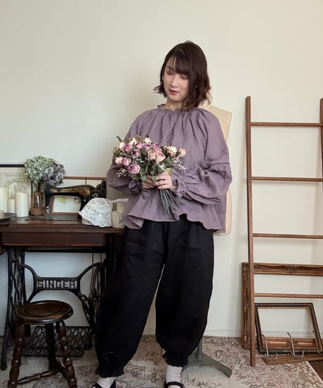 【すみれ】はしごレースブラウス