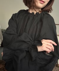 【ブラック】はしごレースブラウス