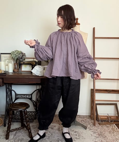 【すみれ】はしごレースブラウス