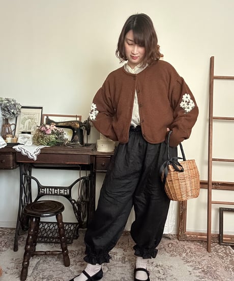 【ブラック】はしごレースドロワーズパンツ