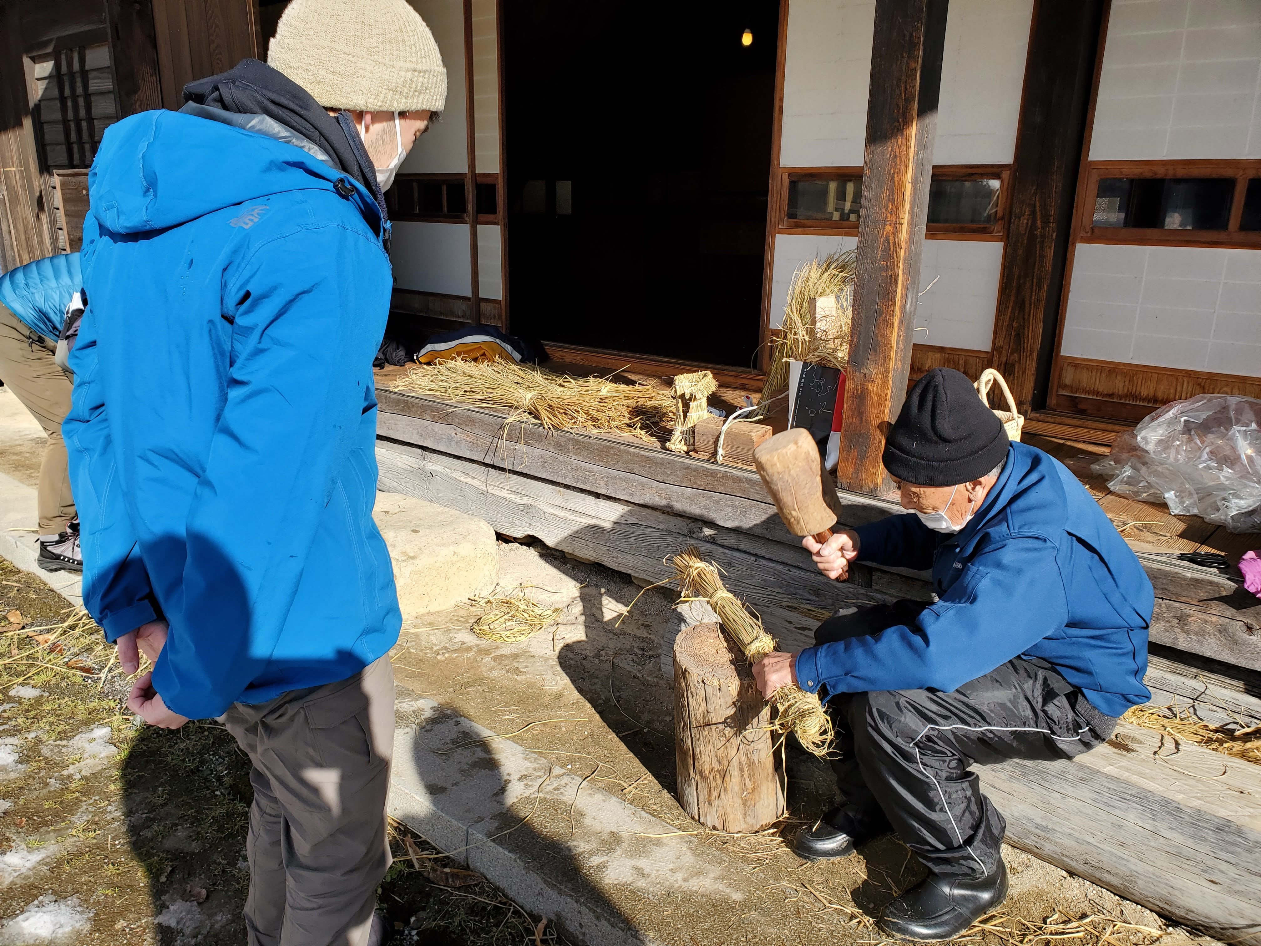 受注生産】藁（わら）の雪ぐつ【山編み】 Rice Straw Boots (Mountain