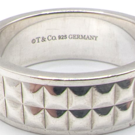 Tiffany & Co. Sterling Silver Pyramid Stud Band Ring