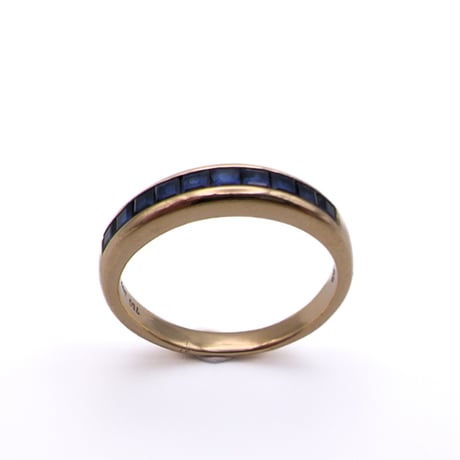 Tiffany & Co. 18K Yellow Gold Sapphire Channel Set Band Ring (Japan made)