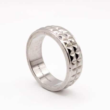Tiffany & Co. Sterling Silver Pyramid Stud Band Ring