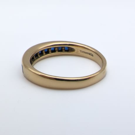 Tiffany & Co. 18K Yellow Gold Sapphire Channel Set Band Ring (Japan made)
