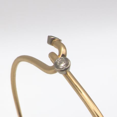 Tiffany & Co. 14K Gold Diamond & Emerald Hook Bangle