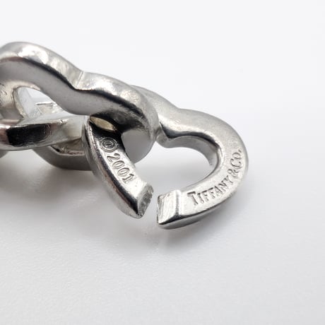 Tiffany & Co. Sterling Silver & 18K Gold Heart Link Bracelet