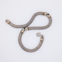 Tiffany & Co. Silver & 18K Gold Woven Link Station Necklace