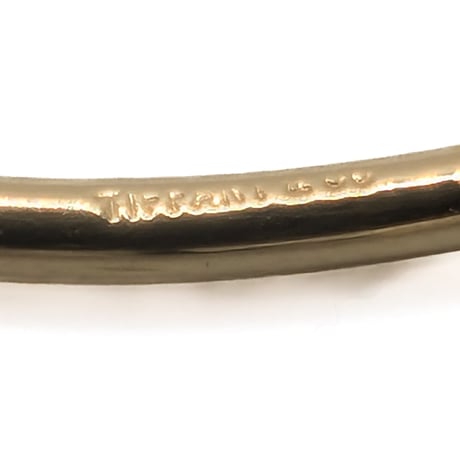 Tiffany & Co. 14K Gold Diamond & Emerald Hook Bangle