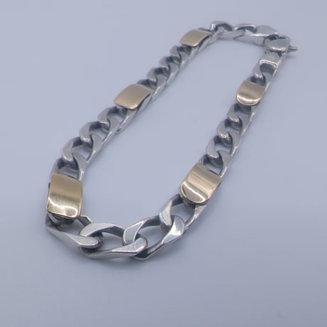 Tiffany & Co. 925 × 18K Figaro Chain Bracelet