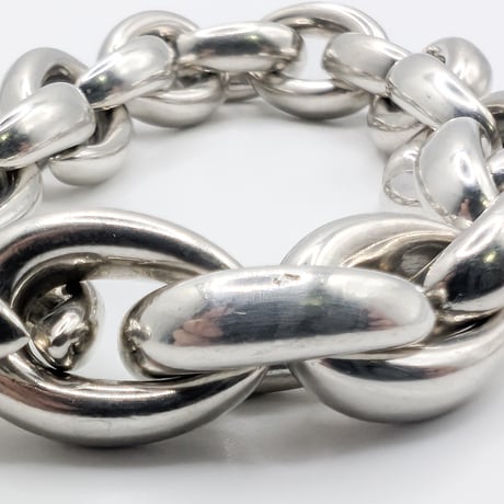 【価格はお問い合わせ下さい】Hermès Acrobate Sterling Silver Bracelet (MM / 19 Links)