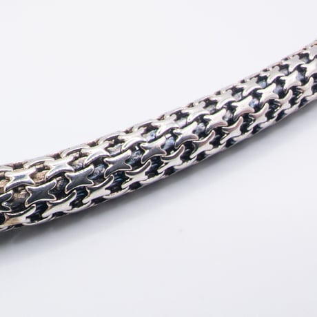 Tiffany & Co. Silver & 18K Gold Woven Link Station Necklace